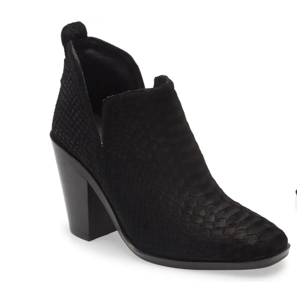 Jeffrey Campbell Rosee Bootie in Black Suede Snake Leather - size 8.5